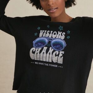 Anthropologie Sweatshirt with Retro Visions of Change Graphic